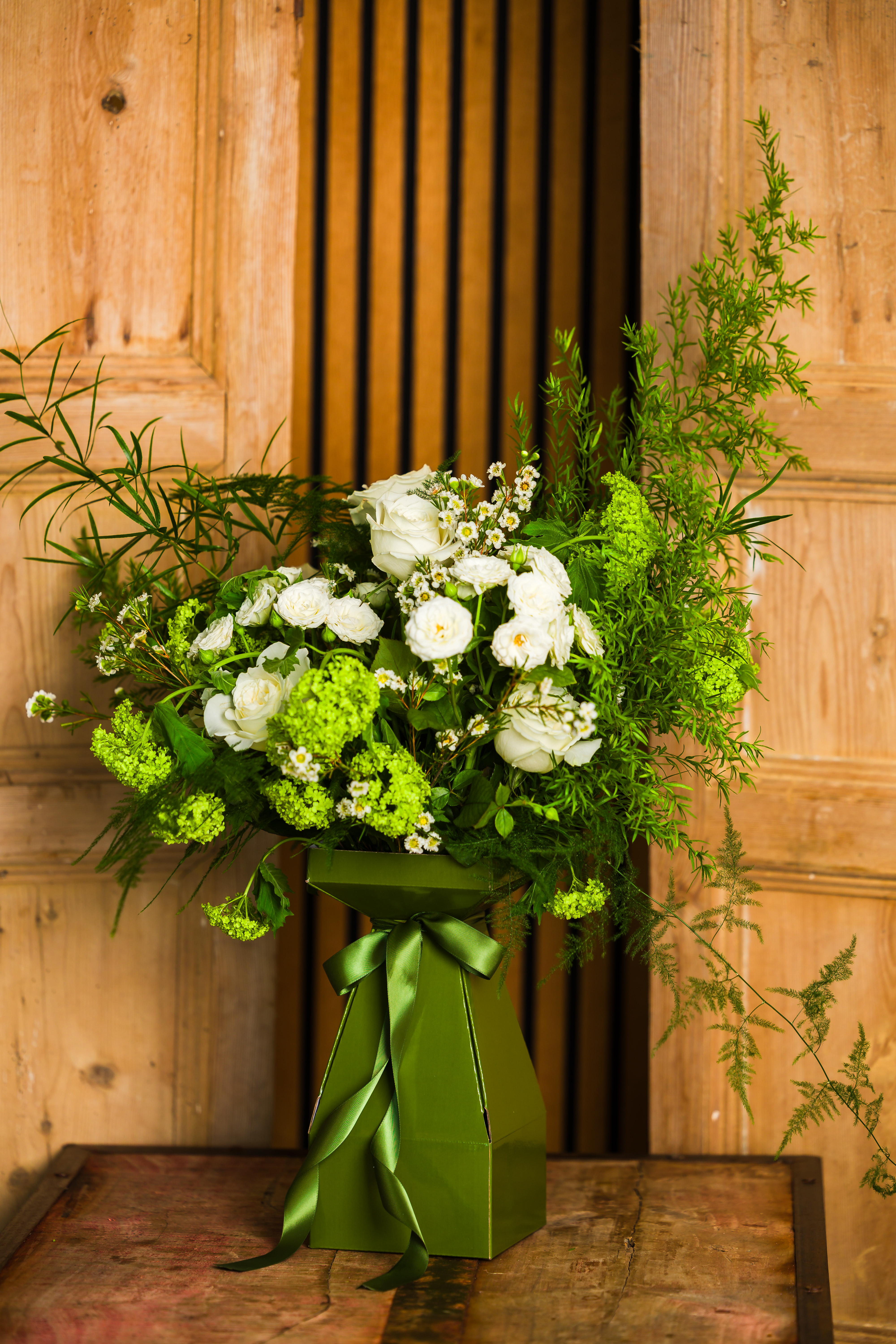 Tall Square Moss Green & Moss 25mm Satin