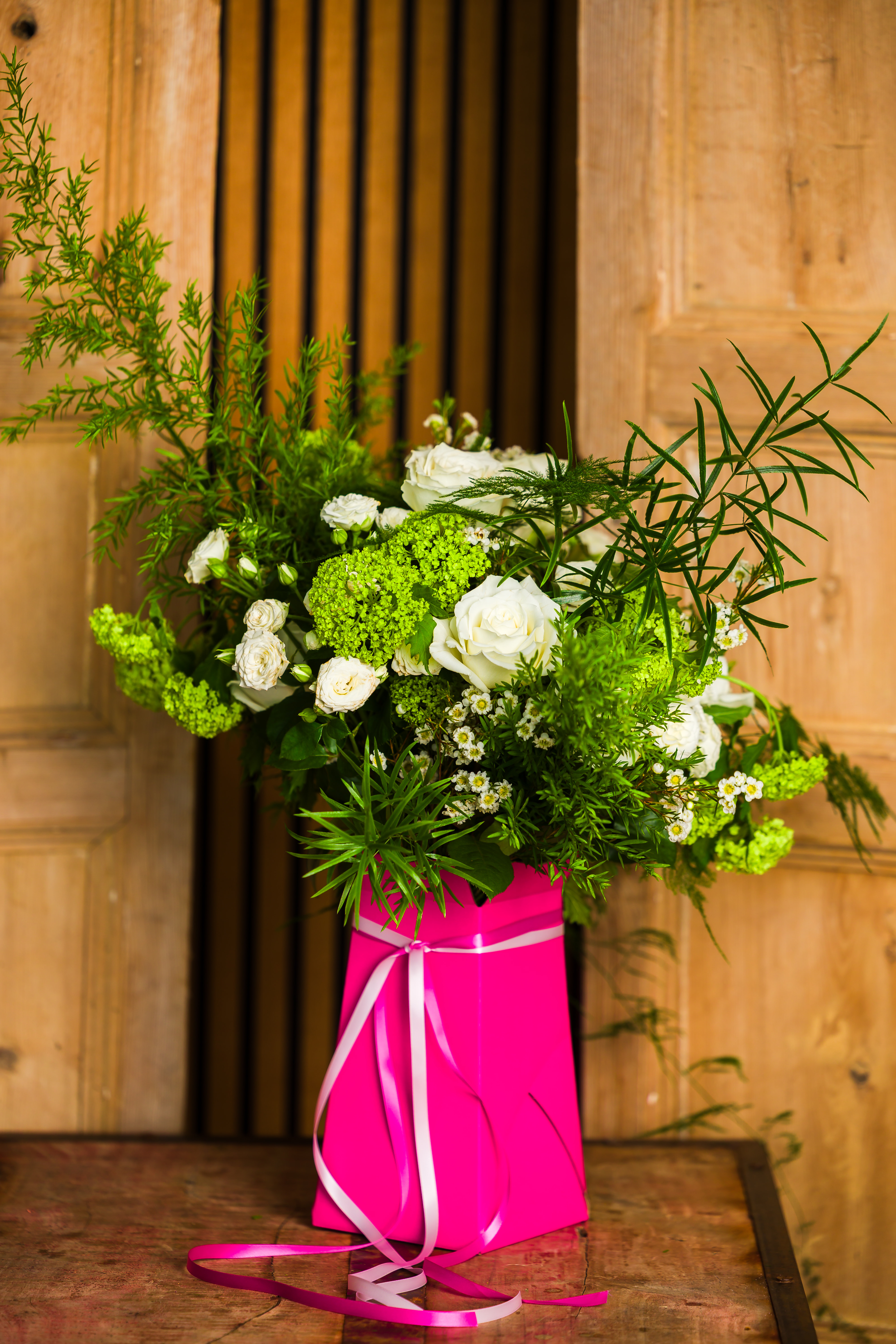 Tall Bouquet Box Pink + Pale Pink & Fuchsia Pink 9mm Satin
