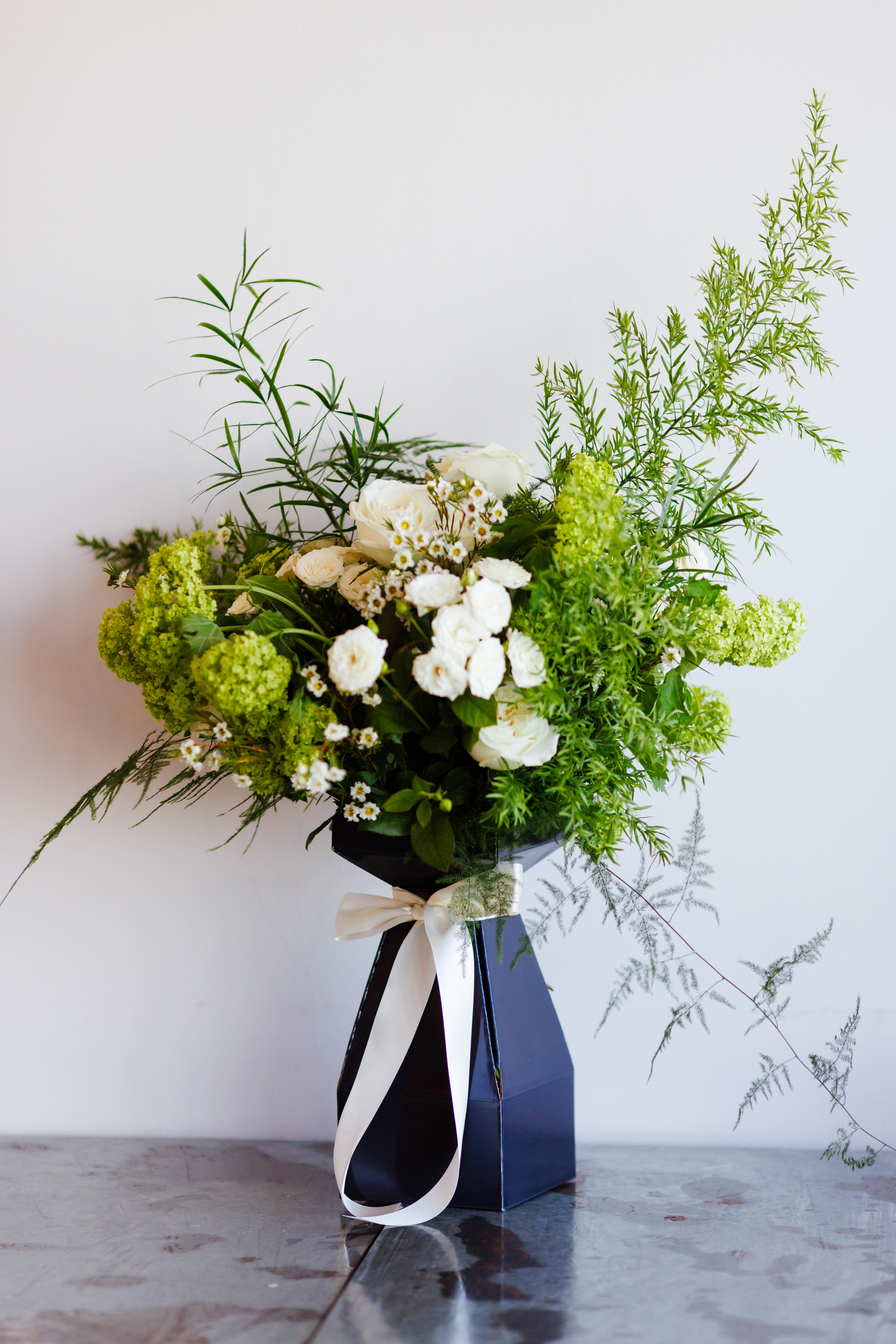 Tall Square Navy + Ivory 38mm Satin